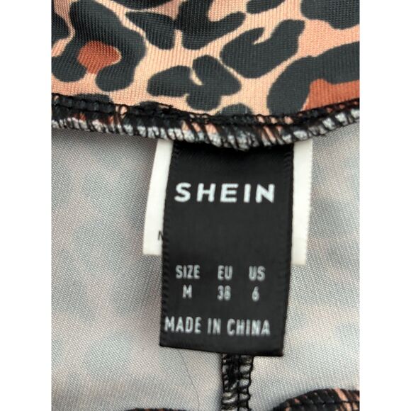 Leopard Print Biker Shorts Size S/M 6 Sexy Workout Yoga Pockets Mid Rise Fitness - Picture 6 of 8